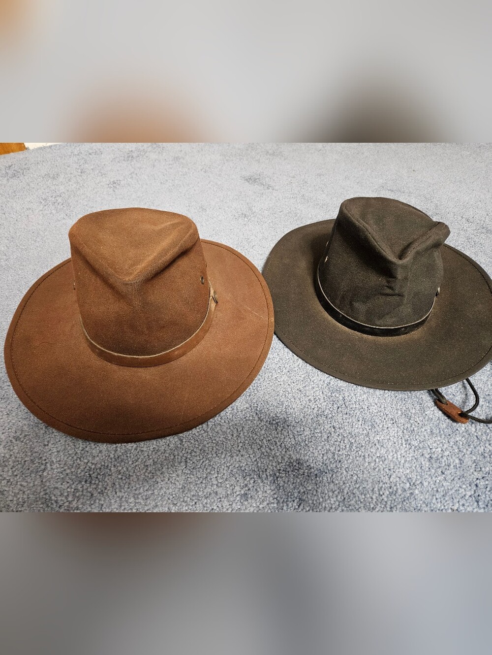 Oilskin Outback Trading Hat - Brown and Black